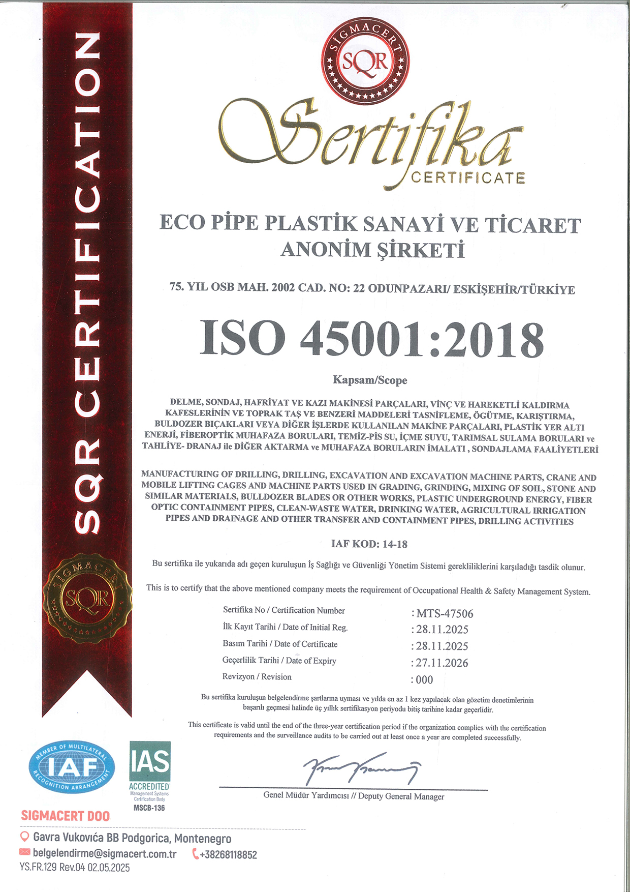 ISO 45001:2018